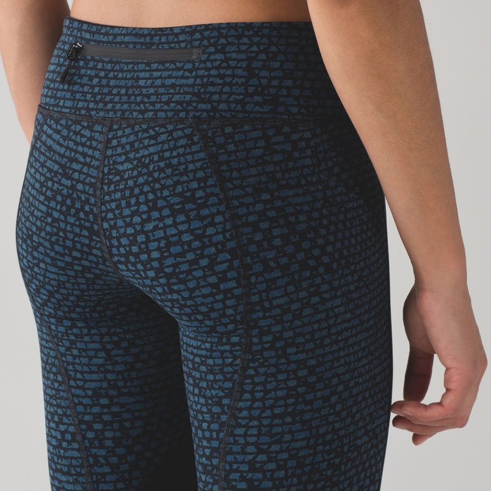 NWOT💎 Lululemon Pace Rival Crop 19"Shatter Weave Desert Teal Alberta Lake/Black - Picture 4 of 11